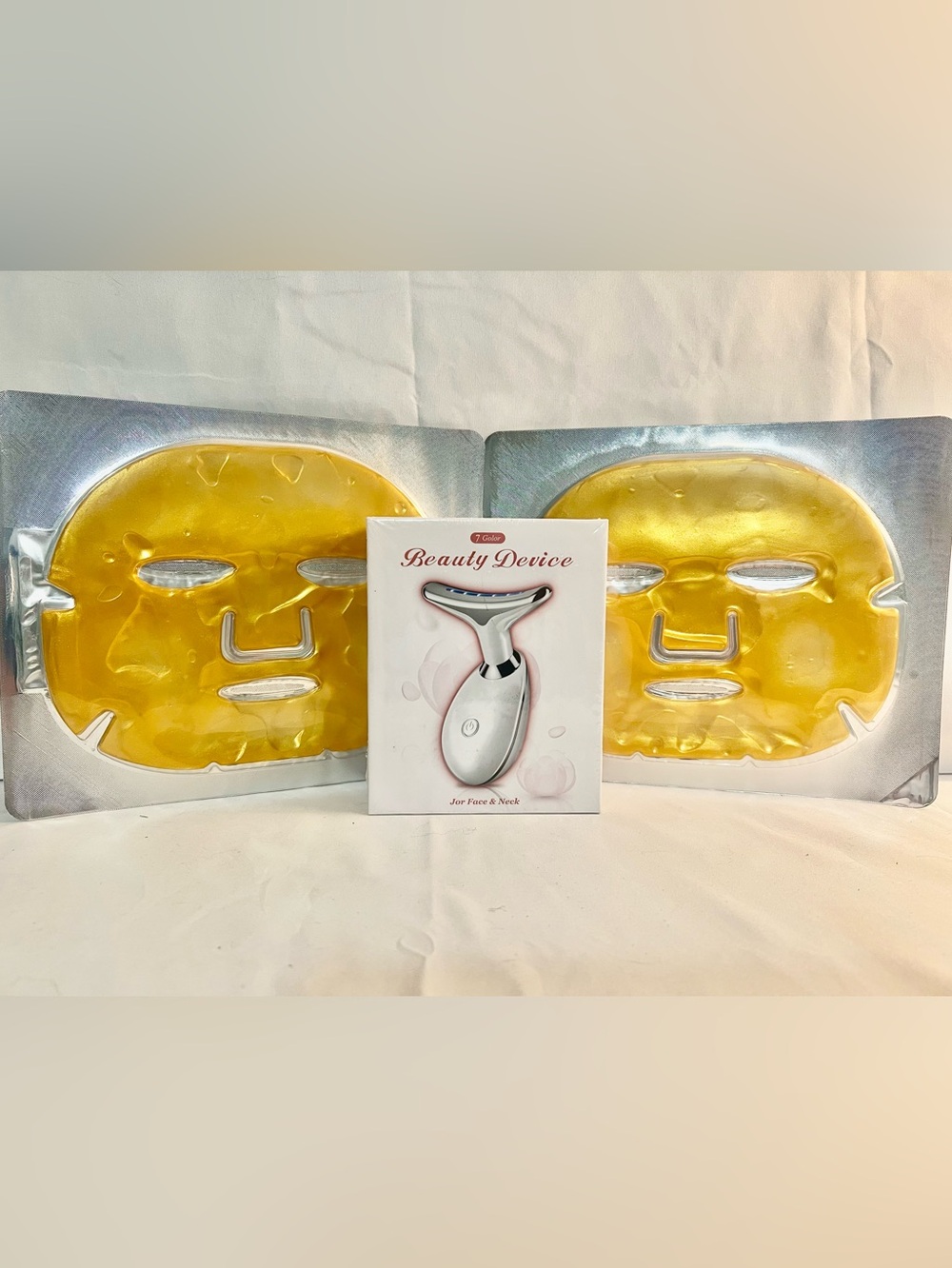 7 Color led Device Face & Neck Facial Massager Anti Aging gift set beauty bundle